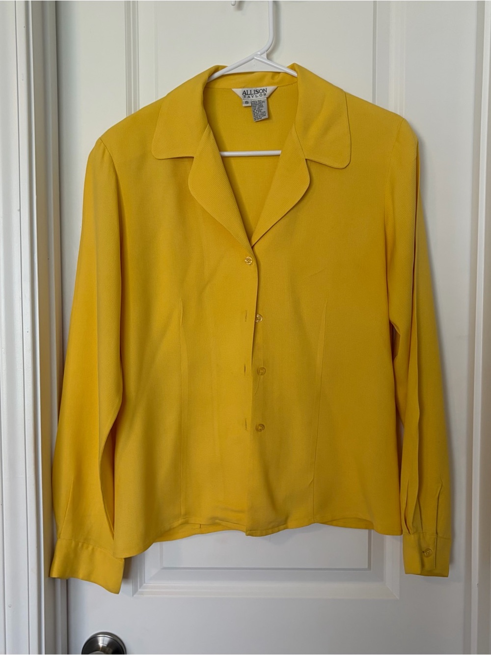 Allison Taylor Textured Lemon Yellow blouse
Size S